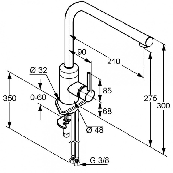 Смеситель для кухни KLUDI L-INE