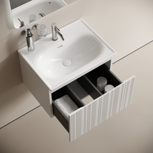 Sancos Тумба подвесная Code, один ящик, доводчики скрытого монтажа 590х453х400, белый