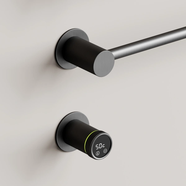 Sancos Полотенцесушитель Linea электрический встраиваемый , вороненая сталь