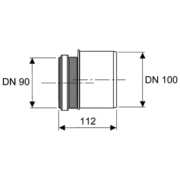 9820136 TeCe адаптер фанового отвода 90/100мм
