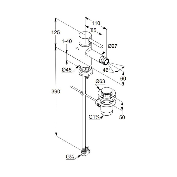 KLUDI BOZZ Смеситель для биде белый матовый
