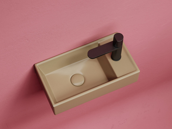 Ceramicanova Умывальник подвесной прямоугольный Element  407*217*100мм, чаша слева, капучино матовый