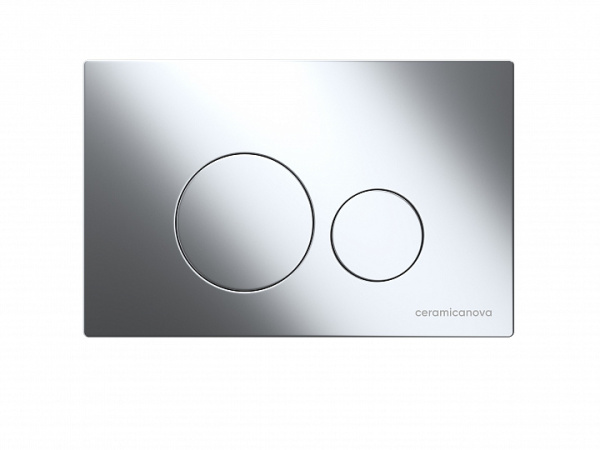 Ceramicanova Инсталляция Envision, для унитазов с кнопкой смыва Round цвет хром и креплениями