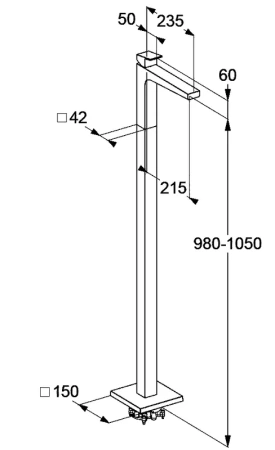 KLUDI-DECUS Однорычажный смеситель на умывальник,  отдельно стоящий, брашированное золото