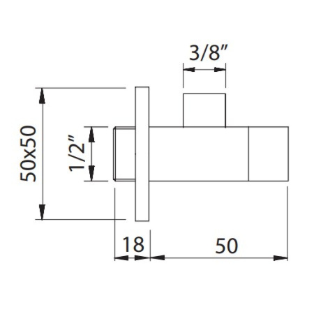 Угловой вентиль CLEVER BIMINI 1/2" х 3/8", хром