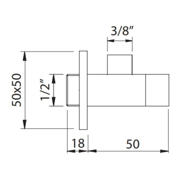 Угловой вентиль CLEVER BIMINI 1/2" х 3/8", хром