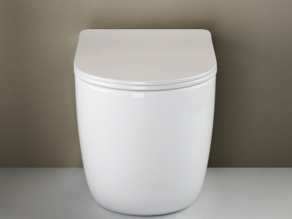 Ceramicanova Унитаз напольный пристенный Mia Rimless,с ультратонким сид.,микролифт, белый