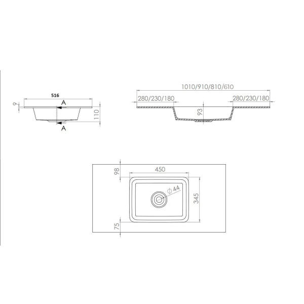 Умывальник  Kupala встраиваемый 610х516 мм белый матовый