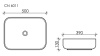 Умывальник чаша накладная прямоугольная Элемент (Element) 500x390x130мм