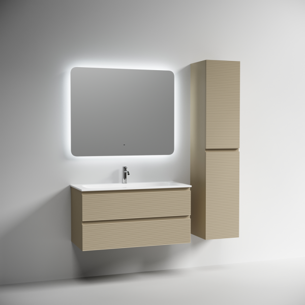 SANCOS Тумба подвесная Folk 995х445х500, c двумя ящиками оснащенными доводчиками, Капучино, арт.FL10