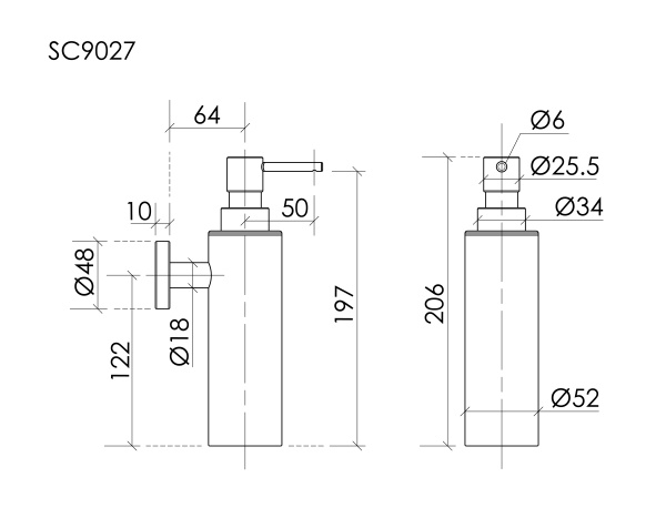 SANCOS Дозатор Base, брашированное золото, PVD покрытие, арт. SC9027BG
