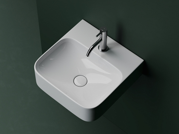 Ceramicanova Умывальник подвесной AURA с 1 отверстием для смесителя, без перелива 435*395*135мм