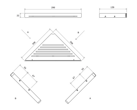 Ravak Полка Slim C, сатин/хром