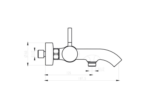 IO Sirio Смеситель для ванны/душа с душ. набором, никель