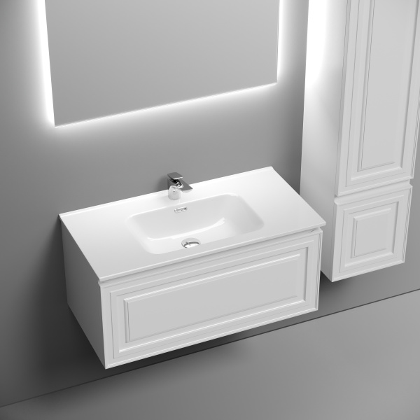 SANCOS Тумба подвесная Very 890х445х406, c одним  ящиком, Bianco