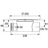3603500 Сифон TECEdrainpoint S DN 70, стандартный горизонтальный,с универсальным фланцем Seal System