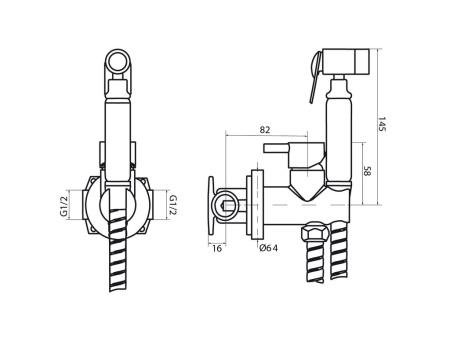 IO Гигиенический душ Round, медь
