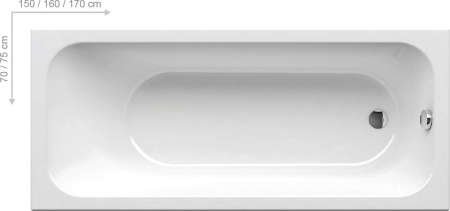 Ванна RAVAK Chrome Slim 170х75 белая