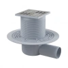 ALCAPLAST Трап 105×105/50 мм боковой сток, решетка из нерж/стали, гидрозатвор комбинированны
