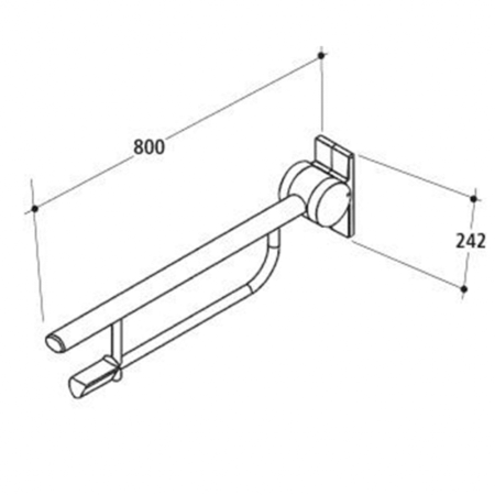 IS CONTOUR 21 Поручень складной 80 см,скрытый монтаж,белый цвет,без крепежа S6360AC