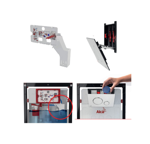 ALCAPLAST Инсталляция с кнопкой хром глянец M671