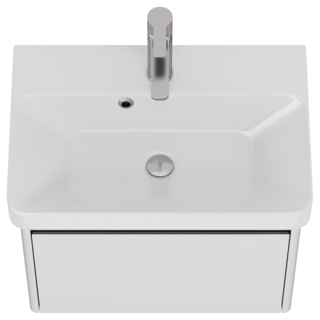 Dreja Luxury, 55 см, Тумба подвесная, 1 ящик,   белый матовый