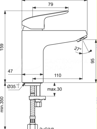 IS CERAFLEX Grande Смеситель для раковины, хром B1714AA