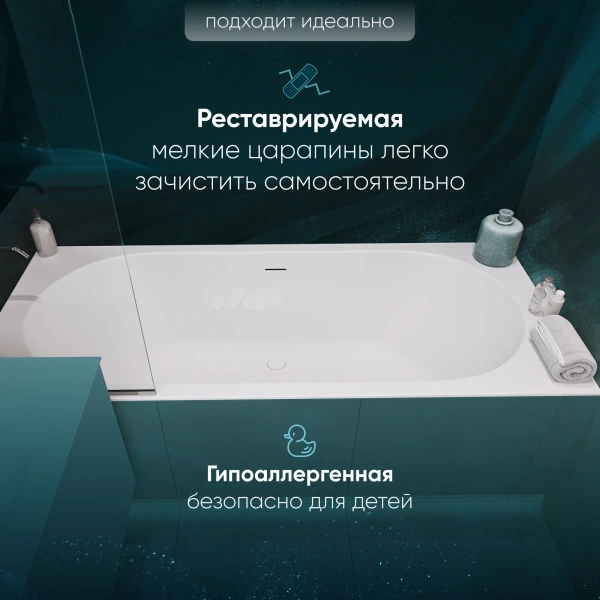 Ванна Kupala LONO встраиваемая 1780x80x600 мм белый матовый