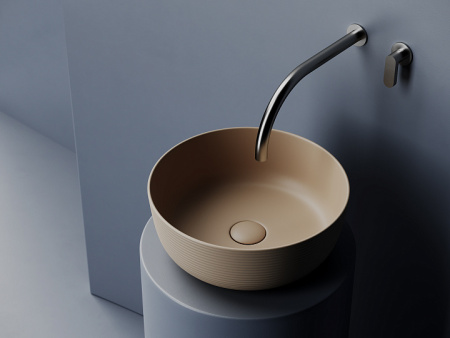 Ceramicanova Умывальник накладной круглый Element 356*356*135мм, цвет капучино матовый