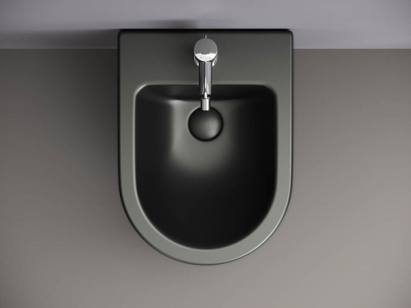 Ceramicanova Подвесное биде Metropol, отверстие под смеситель, с крепежом, черый матовый