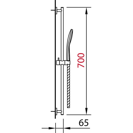 Душевой гарнитур CLEVER STYLE ø19x700, хром