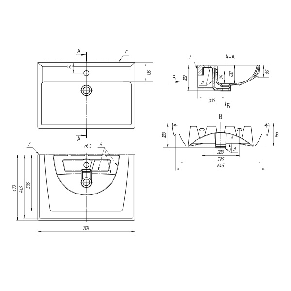 191645 Умывальник Q70