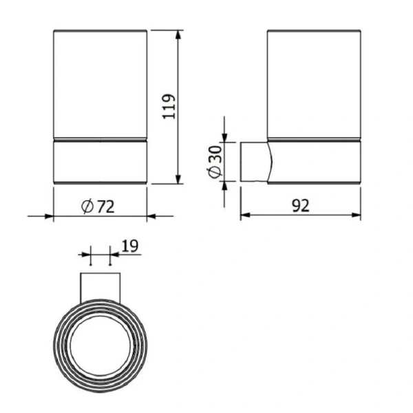 KLUDI-VELA R держатель со стаканом оружейная сталь 