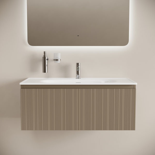 SANCOS Тумба подвесная Code 990х453х400, c одним  ящиком оснащенным доводчиками, цвет серо- бежевый