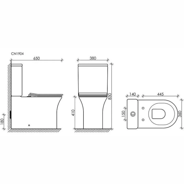 Ceramicanova Чаша унитаза напольная пристенная STAR Rimless