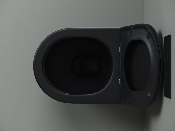 Ceramicanova Унитаз напольный пристенный Metropol Rimless,с ультратонким сид.,микролифт,черный мат.