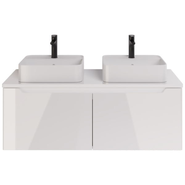 99.9401 W Столешница стекл. с 2-мя отв. под умыв.