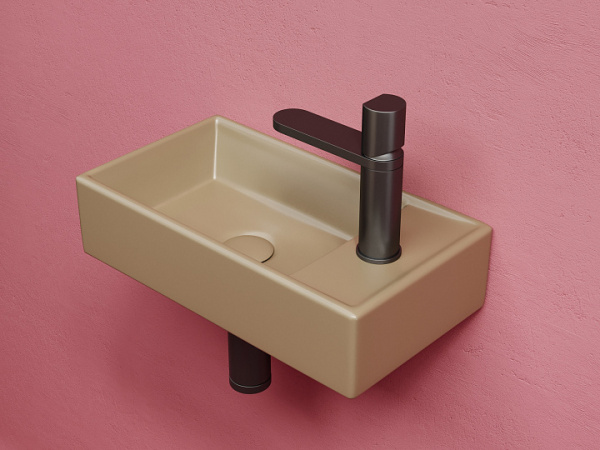 Ceramicanova Умывальник подвесной прямоугольный Element  407*217*100мм, чаша слева, капучино матовый