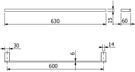 KLUDI VELA C  Держатель для полотенец, L = 600 мм, брашированное золото