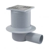 ALCAPLAST Трап 105 105/50,Сливной трап 105 × 105/50, подводка – боковая, решетка – нержавеющая сталь