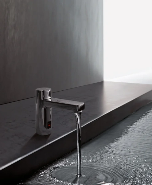 KLUDI ZENTA E Смеситель для раковины сенсорный, предв.установка.темп., 230V